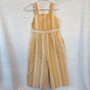 Tommy Bahama Yellow and White Striped Kids Jumpsuit